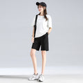 Img 7 - Black Suits Shorts Women Summer Petite Wide Leg High Waist Loose Outdoor Slim Look Straight Casual Mid-Length Pants