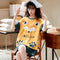 Student Pajamas Women Cotton Summer Minimalist Short Sleeve Shorts Adorable Loungewear Sleepwear