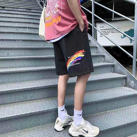 Summer Casual Shorts Men Trendy Loose Thin knee length Teens Student Pants Shorts