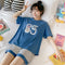 Pajamas Women Summer Short Sleeve Korean Student Thin Plus Size Adorable Cartoon Outdoor Loungewear Sets Sleepwear