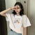 Img 2 - Summer Popular insAlphabets Printed Short Sleeve T-Shirt Women Loose Lazy Tops