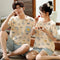 Couple Pajamas Women Summer Cotton Short Sleeve Korean Men Casual Thin Loungewear Two-Piece Sets Sleepwear