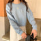 IMG 111 of Korean Student Short Loose All-Matching Long Sleeved Sweatshirt Women Alphabets Trendy Tops Outerwear