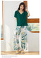 IMG 114 of Summer Cotton Pajamas Pants Women Thin Wide-legged Loose Drape Long Plus Size Japanese Pregnant Woman Outdoor Sets Sleepwear