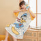 Pyjamas Women Summer Thin Korean Cartoon Adorable Cotton Pajamas Loungewear Pregnant Woman Sleepwear