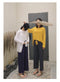 IMG 106 of Color-Matching Long Sleeved Pajamas Women Sweet Look Loose Plus Size Loungewear Free Sleepwear