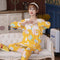 ins Women Pajamas Sleeve Length Pants Adorable Korean Cartoon Printed Casual Loungewear Sleepwear