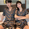 Couple Pajamas Women Summer Silk Short Sleeve Men Plus Size Replica Loungewear Sleepwear