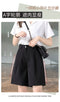 Img 8 - Black Suits Shorts Women Summer Petite Wide Leg High Waist Loose Outdoor Slim Look Straight Casual Mid-Length Pants