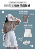 Img 3 - Suits Shorts Women Summer Thin Casual High Waist Loose Slim Look Wide Leg Pants Plus Size