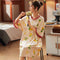 Pyjamas Women Short Sleeve Summer Cotton One-Piece Pajamas Korean Loose Plus Size Adorable Cartoon Loungewear Sleepwear