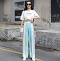 Img 14 - Trendy Dye Casual Summer Women Loose Wide Leg Long High Waist Straight Pants
