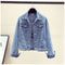 IMG 111 of Korean All-Matching Bling Embroidery Denim Women Loose bf Tops Short Jacket Outerwear