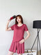 IMG 115 of Summer Modal Round-Neck Short Sleeve Shorts Pajamas Sets Thin Plus Size Loose Two-Piece Loungewear Women Sleepwear