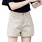 Img 5 - Pink Denim Shorts Women Summer High Waist A-Line Loose Wide Leg Trendy Beige Slim Look