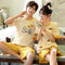 Couple Pajamas Women Summer Cotton Short Sleeve Korean Men Casual Thin Loungewear Two-Piece Sets Sleepwear