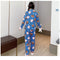 IMG 203 of Popular Streaming Pajamas Women Lapel Cotton Long Sleeved Trendy Western Cardigan Loungewear Sets Sleepwear