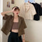 Img 1 - Korean Short Blazer Summer Hong Kong High Waist Sleeve Suit Women Student Thin