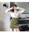 IMG 165 of Korean Turtleneck Yarn Long Sleeved Sweater Women Thin Student Undershirt Tops Outerwear
