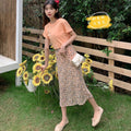 Img 4 - Fairy-Look Floral Skirt Women Summer A-Line Mori Fresh Looking High Waist Slim Look Skirt