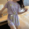 IMG 111 of Sets Korean Adorable Loungewear Women Loose Thin Summer Short Sleeve T-Shirt Shorts Pajamas Sleepwear