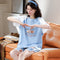 Couple Cotton Pajamas Men Summer Short Sleeve Shorts Sporty Casual Loungewear Sets Women Outdoor Sleepwear