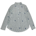 Img 5 - Striped Mix Colours Leaves Embroidery Korean Stand Collar Shirt Long Sleeved Slim Look Women Blouse