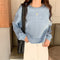 IMG 112 of Korean Student Short Loose All-Matching Long Sleeved Sweatshirt Women Alphabets Trendy Tops Outerwear