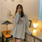 IMG 113 of Thin BFLoose Mid-Length Student Long Sleeved Sweatshirt Women Alphabets Printed Tops Outerwear