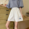 IMG 119 of Cotton Summer Korean Loose Lazy Wide Leg Pants Casual Elastic Waist Shorts Women Shorts