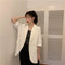 IMG 133 of Blazer Women Summer Korean Casual All-Matching Thin Elegant Loose Three-Quarter Length Sleeves Popular Suit Outerwear