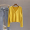 IMG 107 of All-Matching Short Matching Loose Popular Long Sleeved V-Neck Sweater Cardigan Tops Women Outerwear