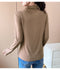 IMG 162 of Black Round-Neck Half-Height Collar Undershirt Women Slim Look Solid Colored Under Long Sleeved Tops Outerwear