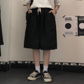 IMG 107 of Purple Shorts Women Cotton Mid-Length Straight Wide Leg Summer Loose Plus Size Casual Bermuda Shorts