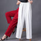 Img 4 - Harem Pants Women Loose White Slim Look Casual Cotton Blend Ankle-Length Carrot