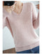 IMG 126 of Loose Sexy Undershirt Women Plus Size Warm Korean Sweater Thin V-Neck Outerwear