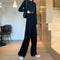 Img 2 - Black Pants Women Loose Trendy Summer Drape Wide Leg Straight Slim-Look Casual Pants