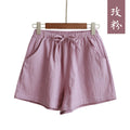 Img 11 - Cotton Blend Shorts Women Summer Loose Line Wide Leg Pants High Waist Plus Size Casual A-Line Outdoor Bermuda Shorts