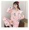 IMG 193 of Popular Streaming Pajamas Women Lapel Cotton Long Sleeved Trendy Western Cardigan Loungewear Sets Sleepwear