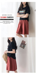 IMG 121 of Bermuda Shorts Women Summer Solid Colored Casual Loose Plus Size Thin Wide Leg Pants Shorts