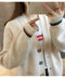 IMG 104 of Student Korean Pocket Sweater Women Loose V-Neck Long Sleeved Matching Knitted Cardigan Outerwear