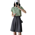 Img 5 - Suits Shorts Women Summer Loose Plus Size Outdoor High Waist Mid-Length Wide Leg Drape Casual Pants