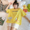 Pajamas Women Summer Short Sleeve Korean Student Thin Plus Size Adorable Cartoon Outdoor Loungewear Sets Sleepwear