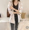 Women Korean Loose BF Hooded Windbreaker Mid-Length Casual Long Sleeved Cardigan Outerwear