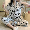 ins Lapel Pajamas Women Cardigan Sleeve Length Pants Korean Loungewear Two-Piece Sets Sleepwear