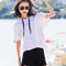 Img 4 - White Stretchable Denim Shorts Women High Waist A-Line Summer Plus Size Wide Leg Loose Black insHot Pants