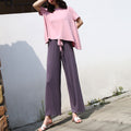 Img 4 - Loungewear Women Modal Two-Piece Sets Outdoor Loose Casual T-Shirt Wide Leg Pants Popular Color-Matching