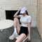 IMG 107 of Black Pants Summer Korean High Waist Denim Pants Women Slim Look Tall Look Fitted Straight Shorts