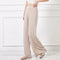 Img 1 - Silk Women Korean Floor Length Slim-Look Loose Drape High Waist Casual Wide Leg Pants