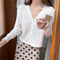 Img 1 - chicShort Sweater Thin Solid Colored Bare Belly Tops Women Trendy Cardigan
